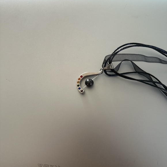 Hematite Ball Rainbow Gem Necklace - Picture 2 of 4